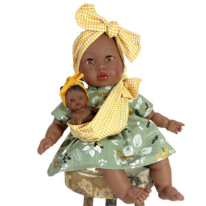 girotondo giocattoli lecce alika doll con bebe fabric bag nines donil 1300