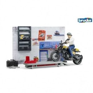 girotondo giocattoli lecce bruder 62102 officina moto ducati scrambler
