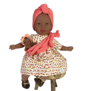 girotondo giocattoli lecce maria con bebe doll fabric bag coral nines donil 2300