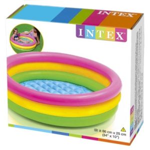 girotondo giocattoli lecce piscina con fondo gonfiabile 86 x 25 cm arcobaleno intex 58924