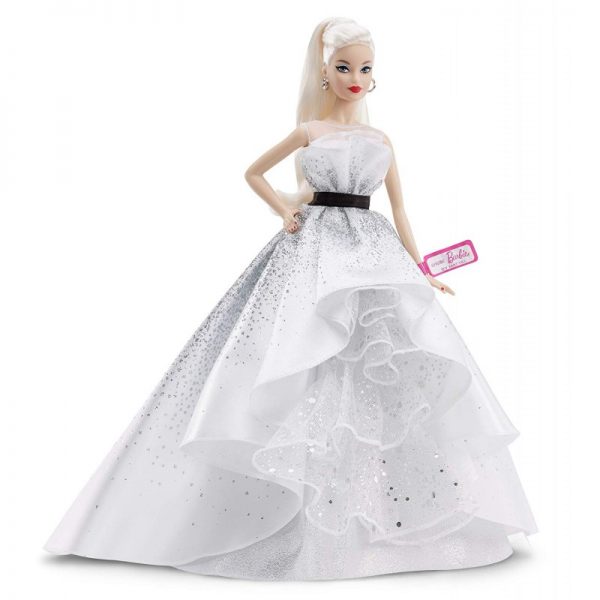 girotondo giocattoli leccce barbie 60 anniversario vestito bianco bambola da collezione
