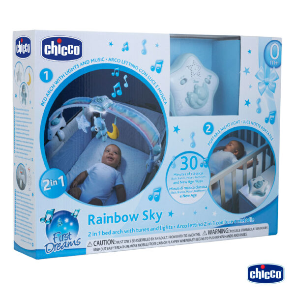 girotondo giocattoli lecce Arco Lettino Rainbow Sky Azzurro Chicco 8058664143290