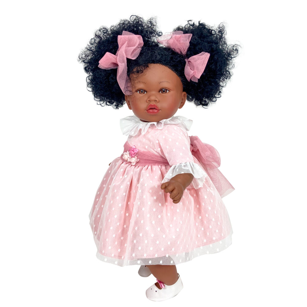 girotondo giocattoli lecce addis plumenti doll fabric bag dark skin nines donil 1700