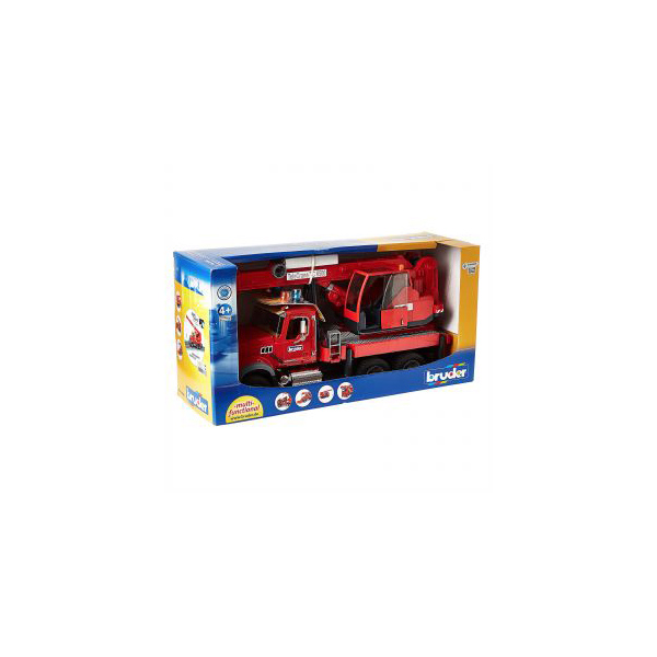 girotondo giocattoli lecce bruder 02826 Mack Granite Autogru Pompieri con Luci Suoni scatola 4001702028268