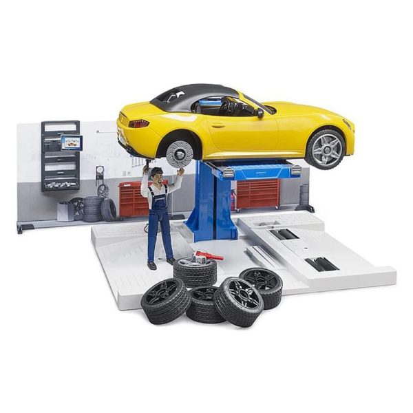 girotondo giocattoli lecce bruder 62110 officina automobili con bruder roadster e accessori