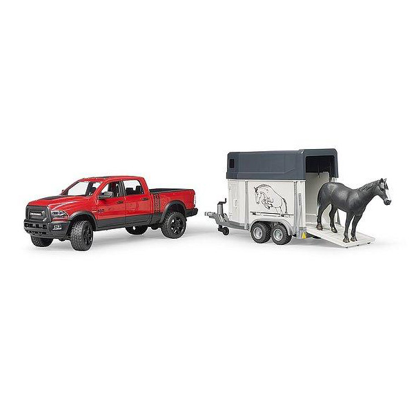 girotondo giocattoli lecce bruder Power Wagon Pick Up Ram 2500 Rimorchio Cavallo 2501 aperto