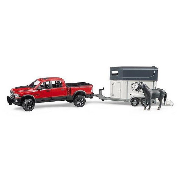 girotondo giocattoli lecce bruder Power Wagon Pick Up Ram 2500 Rimorchio Cavallo 2501