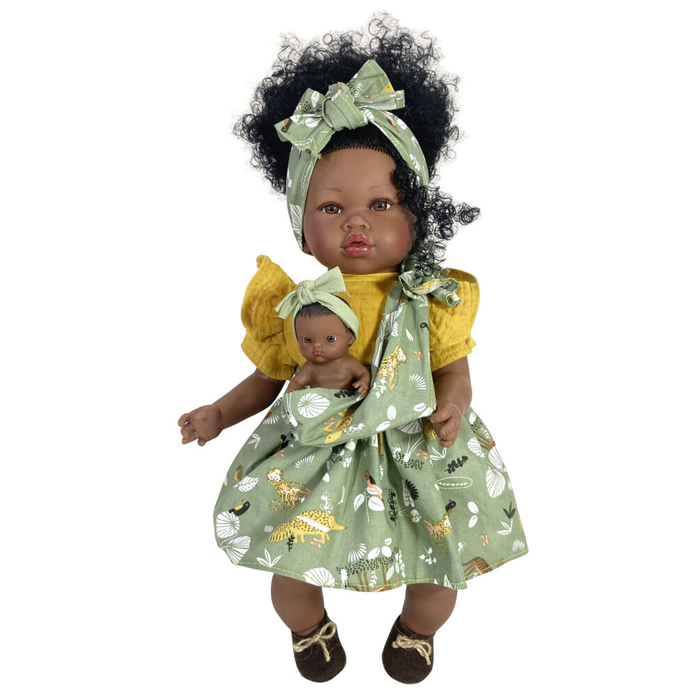 girotondo giocattoli lecce doll fabric bag curly hair nines donil 2330