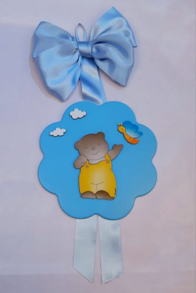 girotondo giocattoli lecce fiocco nascita orsetto blu aquerel