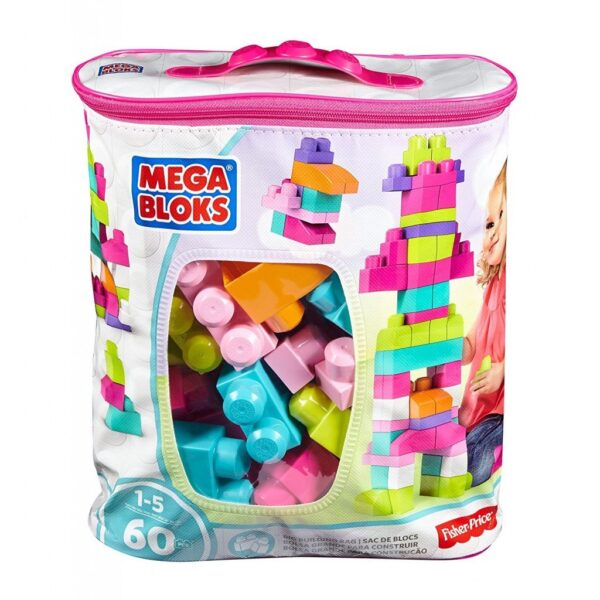 girotondo giocattoli lecce mega bloks mattoncini sacca ecologica rosa 60 pezzi 2 1