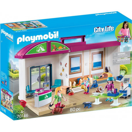 girotondo giocattoli lecce playmobil 70146 city life clinique veterinaire transportable